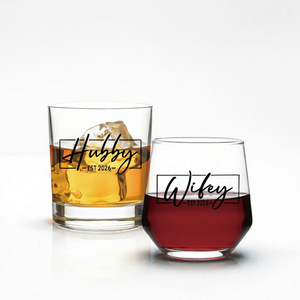 Set <span class=keywords><strong>di</strong></span> Bicchieri da Vino/Whisky Romantici DeeCoo per Lui e Lei, Regalo <span class=keywords><strong>di</strong></span> <span class=keywords><strong>Nozze</strong></span> Unico per Coppie (Mr/Mrs/Sposa/Sposo/Marito/Moglie) Collezione Nuziale 2026 - Product Image 3