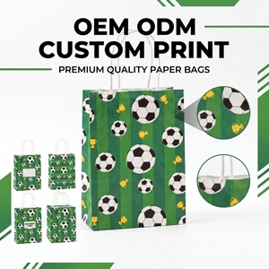 623174 Bolsas de Regalo de Papel con Diseño de Fútbol, Bolsas de Regalo con Asas para Fiestas Infantiles, Cumpleaños, Celebraciones Deportivas - Product Image 3