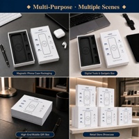 Boîte d'emballage de luxe personnalisée en carton rigide blanc avec couvercle et base magnétiques, et insert en mousse EVA noire sur mesure pour iPhone
