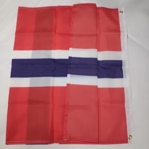 Listo para enviar 100% Poliéster 3x5ft Stock Norwegian NOR Red Blue Cross Bandera de Noruega - Product Image 2