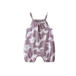 Combinaison personnalisée pour bébé avec bretelles, légère, en bambou, pour l'été, <span class=keywords><strong>pyjama</strong></span> mignon pour nouveau-né, vêtements d'extérieur respirants, tenue d'été - Product Image 1