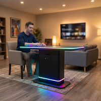 Mesa Táctil Interactiva de 43 Pulgadas para Restaurante, Hotel, Bar, Mesa de Centro Inteligente con Pantalla Táctil Capacitiva de 10 Puntos y Cargador Inalámbrico