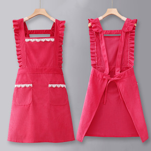 Delantal de Pana con Logotipo Personalizado, Estilo Princesa, para Cocina y Hogar, Ropa Protectora para Cocinar y Catering, Novedad 2026, Popular en Internet - Product Image 3