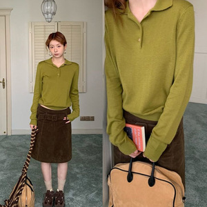 Pull vert de niche à manches longues pour femme, nouvelle collection automne-hiver, style décontracté haut de gamme - Product Image 4