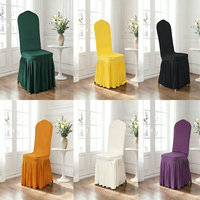 Housses de chaise de salle à manger Dimatic pour mariage, lot de 2 housses extensibles Parsons avec jupe, super ajustées, en polyester lavable, protection de siège