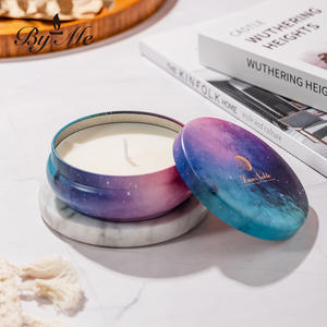 Multi-Color Flat Tin Can Handmade <b>Small</b> Romantic <b>Candle</b> Soy Wax Aromatherapy Niche High-End Souvenir Gift Fragrance - Product Image 2