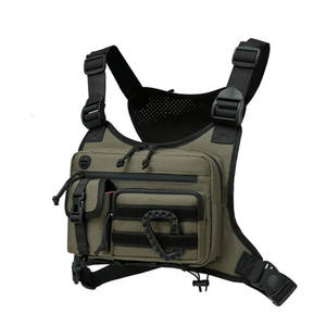 Sac de poitrine tactique d'extérieur pour hommes pour le sport Voyage transfrontalier Course à pied-Conception de camouflage avec fermeture à glissière - Product Image 3