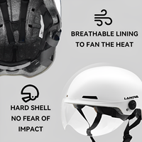 Nouveau design, casque de scooter électrique à 4 aérations avec visière, casque de cyclisme pour adultes, demi-visière pour casques