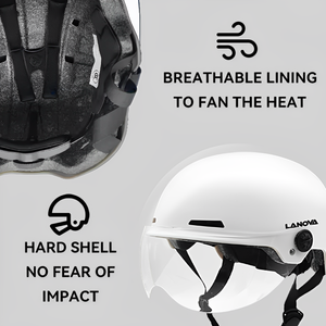 Nouveau design <span class=keywords><strong>Casque</strong></span> de scooter électrique à 4 évents <span class=keywords><strong>avec</strong></span> visière <span class=keywords><strong>Casque</strong></span> de vélo de patinage Adultes Cyclisme Demi visière pour casques - Product Image 3