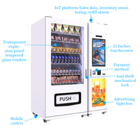 Distributeur automatique de boissons et de collations LE avec refroidissement par compresseur, écran tactile de 21,5 pouces, grande capacité pour chips, bonbons et biscuits