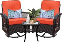 Ensemble de chaises de patio à bascule, planeur pivotant, table d'appoint OEM, rotin d'extérieur en métal PE, 3 pièces, jardin, relaxation, bistro, 2 chaises et 1 chaise