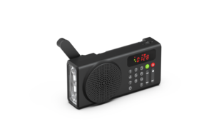 רדיו חירום רב-תדרים FM/SW/AM סולארי וידני עם סוללה 2400mAh, פנס, שעון ותכונות הישרדות - Product Image 5