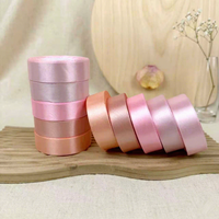 Bobine de ruban en satin polyester brillant de 1 pouce pour emballage cadeau, mariages, fêtes et décorations florales avec logo personnalisé