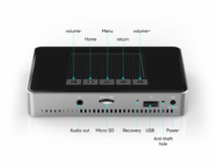 Mini projecteur noir, mini projecteur numérique LED DLP, Android 7.1, prise en charge 1080p, haut-parleurs intégrés, Wi-Fi double bande pour home cinéma