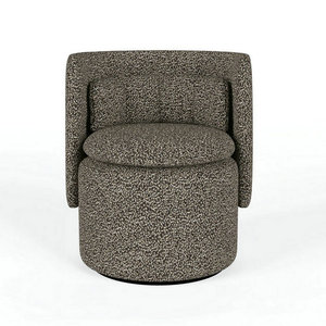 Fauteuil de cocktail de luxe pivotant en velours et bois massif, design haut de gamme mi-siècle, pour salon et bar - Product Image 4