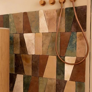 Chất lượng cao tùy chỉnh đặc biệt làm bằng tay màu hồng nâu <span class=keywords><strong>Matte</strong></span> bề mặt gạch không đồng đều cho phòng tắm vòi sen Tường gạch - Product Image 5