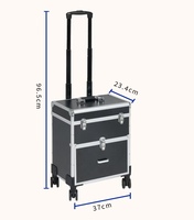 Valise de rangement de beauté professionnelle populaire en ABS, chariot de maquillage à roulettes, grande capacité, imperméable, poignée souple