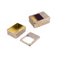 Boîte en métal rectangulaire avec fenêtre en plastique pour présentation de chocolats, bonbons, biscuits, gâteaux, emballage alimentaire de qualité supérieure, vente en gros
