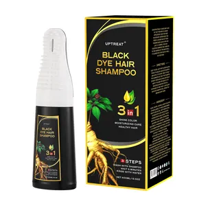 La teinture capillaire n'est pas allergique ginseng ingrédient nourrissant noir plante pure pour hommes et femmes à laver couverture noire cheveux blancs spéciaux