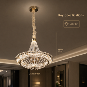 Lámpara de araña moderna de cristal, aluminio dorado, LED de 40W, tricolor, iluminación interior de lujo para comedor, sala de estar, hotel, villa - Product Image 3