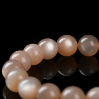 Bracelet perlé en pierre de lune véritable, cristal chaud, extensible, style bohème minimaliste, idéal pour cadeau de demoiselle d'honneur