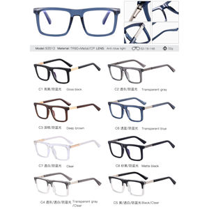 MS 93512 2024 New Custom men của Eyewear TR90 + kim loại khung vuông màu xanh ánh sáng Blocker kính thời trang Kính quang học Eyewear - Product Image 6