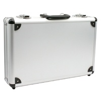 Boîte à outils portable robuste U-WORTHY - OEM personnalisable, étui en aluminium rigide argenté et noir pour le rangement des équipements