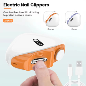 Coupe-ongles électrique portable 2-en-1 Jumon avec lame incurvée, rechargeable, ouverture large, stockage des débris d'ongles et lumière de sécurité - Product Image 5
