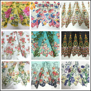 Tissu Tissu Usine en Chine Multicolore Floral Creux En Trois Dimensions Fleur Soluble Dans L'eau Dentelle Transparent Châle Cardiga - Product Image 1