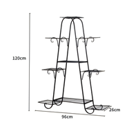 Support de pot de fleurs suspendu en métal pour jardin extérieur, fer forgé, étagère de rangement à 3 niveaux, écologique
