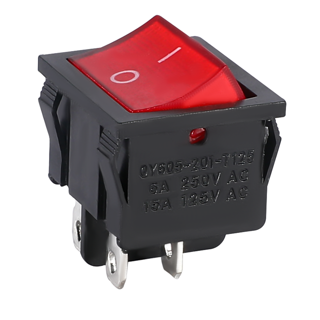 Custom KCD 4 Ways/Pins Black ON-OFF Rocker Switch 6A 250V Copper Four P Power Tool Illuminated Switch for Welding Machine