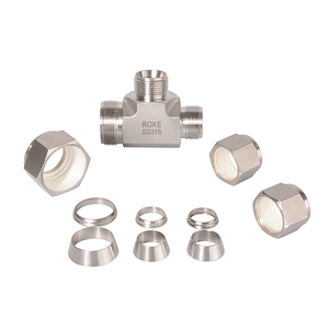Raccord de <span class=keywords><strong>tube</strong></span> en acier inoxydable 316 à double ferrule, union réductrice en T à trois voies - Product Image 3