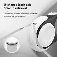 Laisse rétractable pour animaux de compagnie Vansity avec verrouillage de sécurité, réfléchissante, réglable, 2,5 m, pour la promenade en extérieur, pour chien et chat