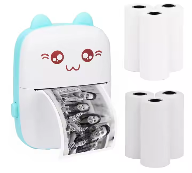 Portable Kids Mini Wireless Mobile Phone Smart 200dpi Sticker Thermal Label Roll Printer Color Date Photo Printing