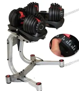 Penjualan terlaris! Set Dumbbell dapat disesuaikan 24kg, set baju latihan badan atas kebugaran Gym rumah