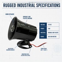 ES - 626 Sirène d'alarme sonore de haute qualité 12VDC 15W 110 Db pour système de clôture électrique