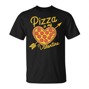 T-shirt promotionnel pour les amateurs de pizza : la pizza de la Saint-Valentin est mon cœur de Valentin, avec des pepperonis. - Product Image 2