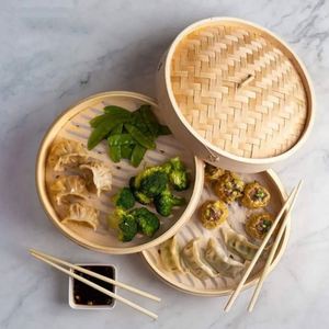 Vaporera de bambú para arroz, idli, momo, pescado, con cesta de 8L y 24 bolsas de mimbre. - Product Image 6