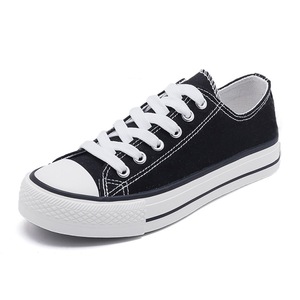 Chaussures en toile classiques pour femmes, baskets noires et blanches à lacets, style décontracté pour étudiants, chaussures de couple tendance, semelle plate, design tendance - Product Image 5