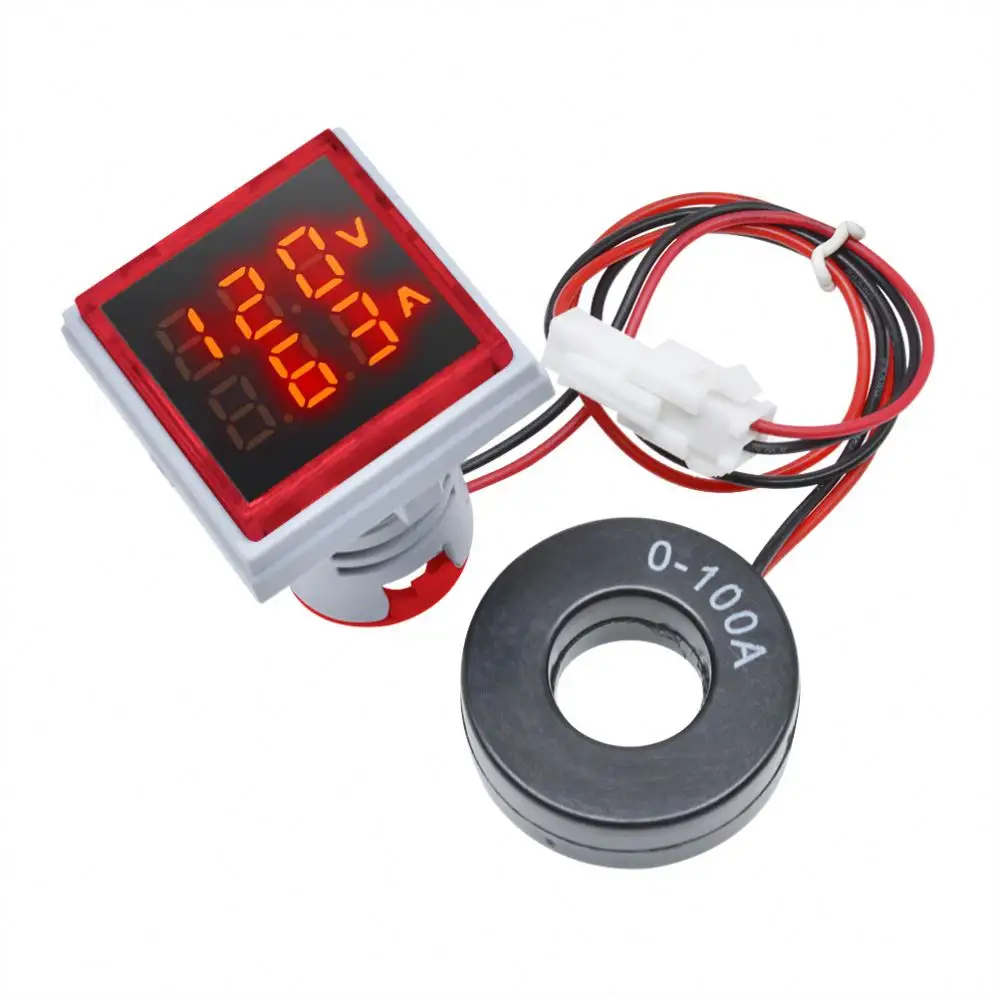 0-100A Quadrat LED Digital Voltmeter Ampere meter 110V 220V Spannungs strom messer Voltam meter Volt Amp Tester Detektor