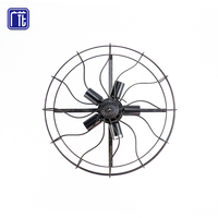 Guanghua - Composant de ventilateur de plafond rétro universel avec éclairage, cadre en fil métallique noir mat, 5 supports de lampe, design à pales droites