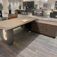 Vente en gros de bureaux de direction luxueux et haut de gamme, ensembles de bureaux et de chaises de direction simples et modernes, armoires de classement, éclairage LED