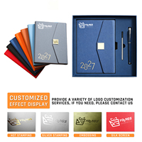 Agenda hebdomadaire et mensuel OEM Premium 2027 en anglais, portugais et espagnol, carnet de notes avec couverture en PU, coffret cadeau avec LOGO
