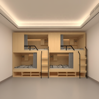 Ensemble de mobilier pour hôtel et appartement, Lit superposé d'hôtel, Lit de capsule spatiale double, Lit d'hôtel, Mobilier pour dortoir et appartement LOFT, Usine de mobilier