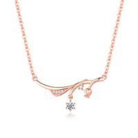 Collier pendentif branche de muguet en argent sterling 925 plaqué rhodium, chaîne à maillons, style forêt, cadeau tendance pour femme