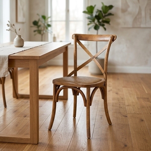 Contemporary Extendable Wood Legs <b>Stackable</b> Seating Home Furniture Wedding <b>Chair</b> Restaurant <b>Chairs</b> Cross X Back <b>Dining</b> - Product Image 1