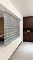 Partition White/transparent Edge Hollow Glass Bricks for Kitchen Frameless Installation Crystal Clear Glass Brick Glass Block