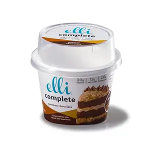 Embalagem de iogurte 230ml redonda descartável, barato, durável, embalagem personalizada, recipiente de plástico para yogurte