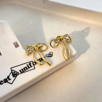 Boucles d'oreilles en diamant cloutées Sweet Bow Joyas De Acero Inoxidable Al Por Mayor Boucles d'oreilles minimalistes en acier inoxydable à la mode