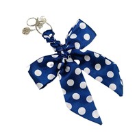 Gantungan Kunci Vintage Motif Polkadot dengan Pita, Aksesoris Tas Kreatif, Hadiah Kecil, Gaya Hutan, Dekorasi Pita Syal Kecil